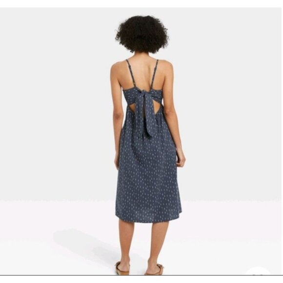 Universal Thread Women's Sleeveless Tie-Back A-Line Dress Navy blue Sz Small - Picture 3 of 5